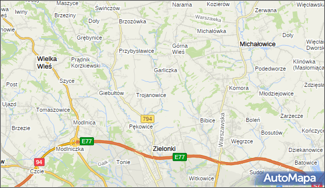 mapa Garlica Murowana, Garlica Murowana na mapie Targeo