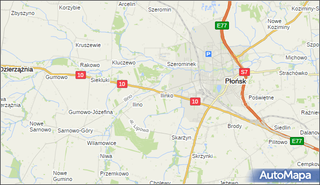 mapa Ilinko, Ilinko na mapie Targeo