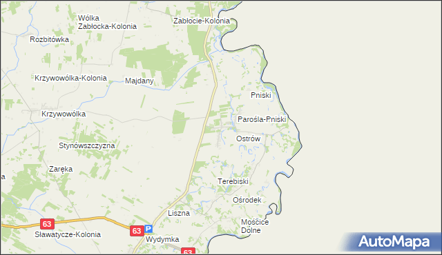 mapa Jabłeczna, Jabłeczna na mapie Targeo