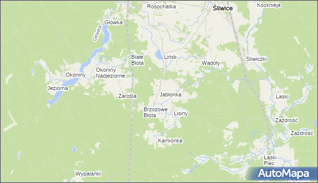 mapa Jabłonka gmina Śliwice, Jabłonka gmina Śliwice na mapie Targeo