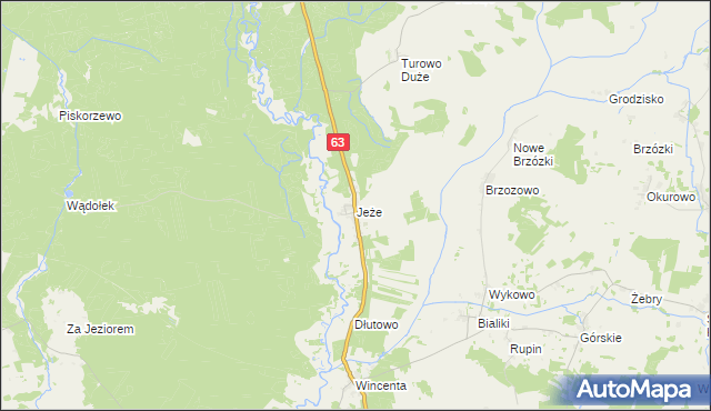 mapa Jeże gmina Pisz, Jeże gmina Pisz na mapie Targeo