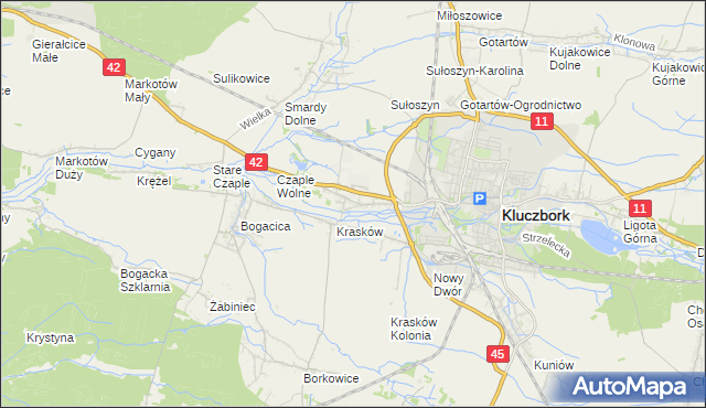 mapa Ligota Dolna gmina Kluczbork, Ligota Dolna gmina Kluczbork na mapie Targeo