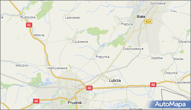 mapa Prężynka, Prężynka na mapie Targeo