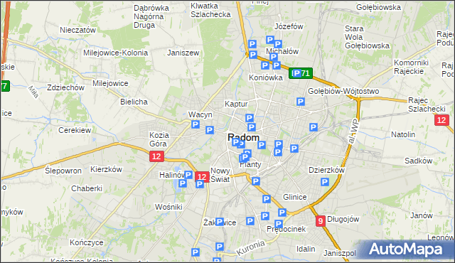 mapa Radomia, Radom na mapie Targeo