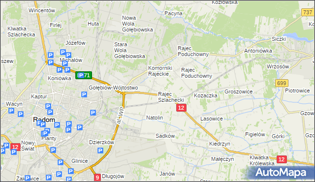 mapa Rajec Szlachecki, Rajec Szlachecki na mapie Targeo