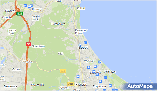 mapa Sopotu, Sopot na mapie Targeo