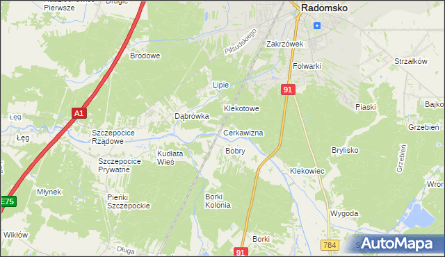 mapa Cerkawizna, Cerkawizna na mapie Targeo