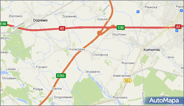 mapa Chomęcice, Chomęcice na mapie Targeo