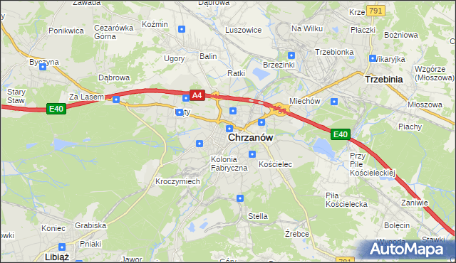 mapa Chrzanów, Chrzanów na mapie Targeo