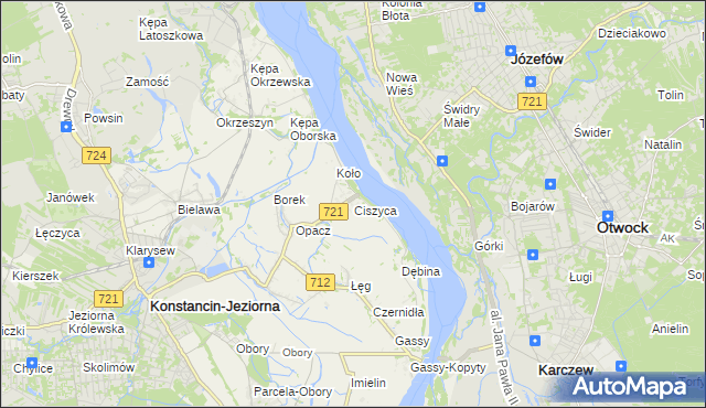 mapa Ciszyca gmina Konstancin-Jeziorna, Ciszyca gmina Konstancin-Jeziorna na mapie Targeo
