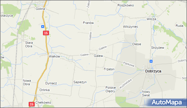 mapa Galew gmina Dobrzyca, Galew gmina Dobrzyca na mapie Targeo