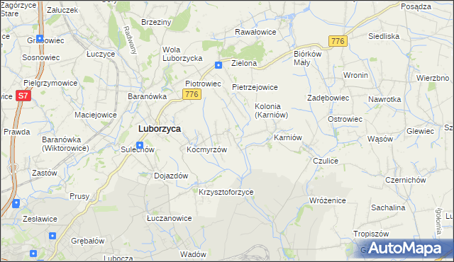 mapa Głęboka gmina Kocmyrzów-Luborzyca, Głęboka gmina Kocmyrzów-Luborzyca na mapie Targeo