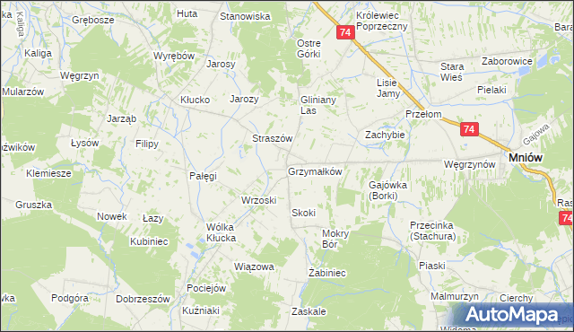 mapa Grzymałków, Grzymałków na mapie Targeo