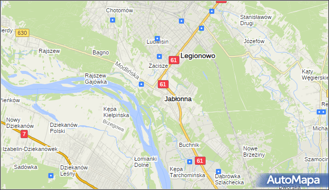 mapa Jabłonna powiat legionowski, Jabłonna powiat legionowski na mapie Targeo
