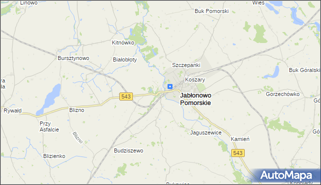mapa Jabłonowo-Zamek, Jabłonowo-Zamek na mapie Targeo