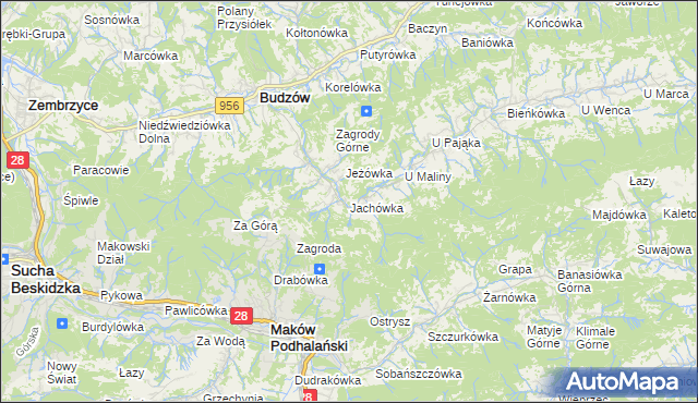 mapa Jachówka, Jachówka na mapie Targeo