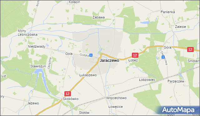 mapa Jaraczewo powiat jarociński, Jaraczewo powiat jarociński na mapie Targeo