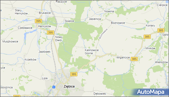 mapa Kalinowice Górne, Kalinowice Górne na mapie Targeo