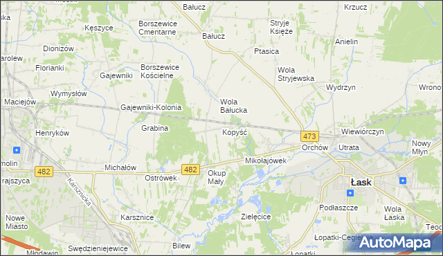 mapa Kopyść, Kopyść na mapie Targeo