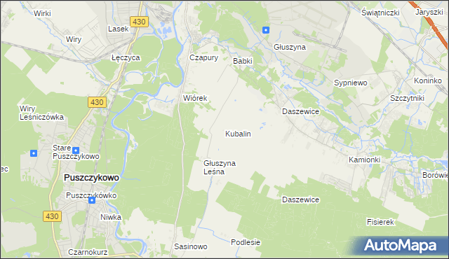 mapa Kubalin, Kubalin na mapie Targeo