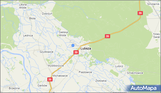 mapa Lubsza powiat brzeski, Lubsza powiat brzeski na mapie Targeo