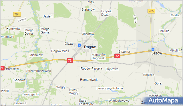 mapa Marianów Rogowski, Marianów Rogowski na mapie Targeo