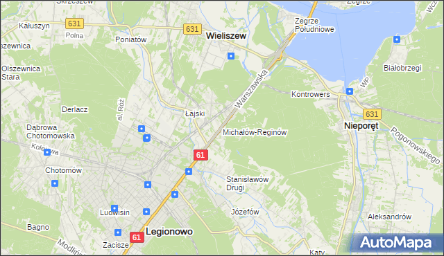mapa Michałów-Reginów, Michałów-Reginów na mapie Targeo