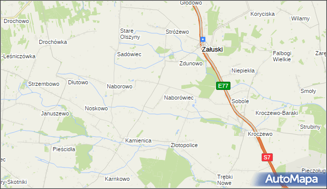 mapa Naborówiec, Naborówiec na mapie Targeo