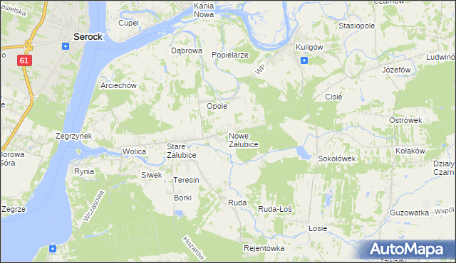 mapa Nowe Załubice, Nowe Załubice na mapie Targeo