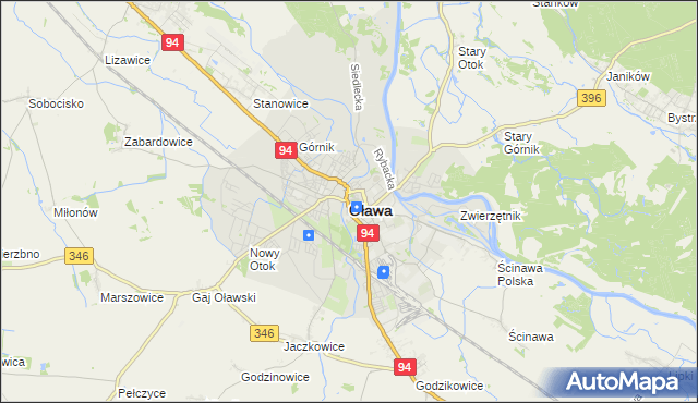mapa Oława, Oława na mapie Targeo