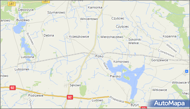 mapa Pólko gmina Kaźmierz, Pólko gmina Kaźmierz na mapie Targeo