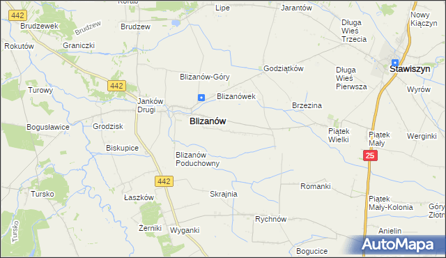 mapa Skrajnia Blizanowska, Skrajnia Blizanowska na mapie Targeo