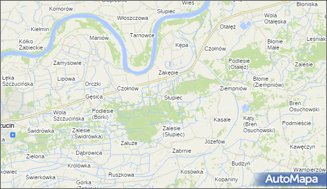 mapa Słupiec gmina Szczucin, Słupiec gmina Szczucin na mapie Targeo