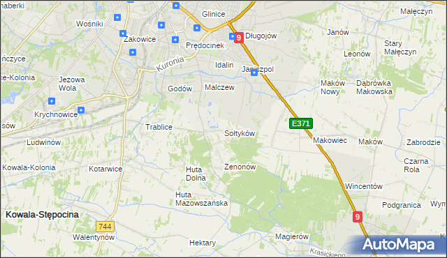 mapa Sołtyków gmina Skaryszew, Sołtyków gmina Skaryszew na mapie Targeo