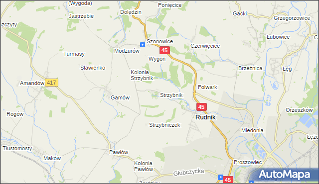 mapa Strzybnik, Strzybnik na mapie Targeo