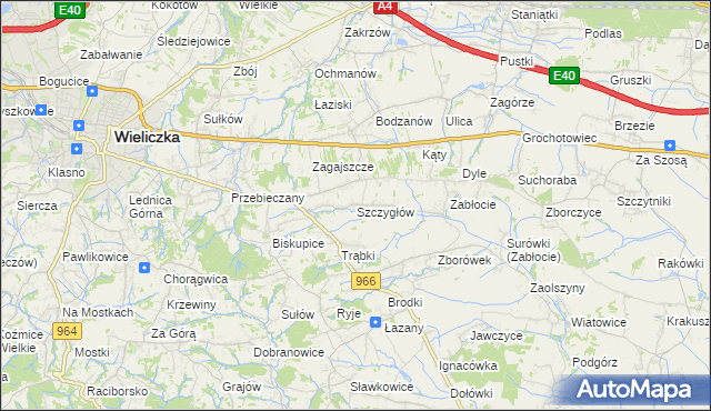 mapa Szczygłów, Szczygłów na mapie Targeo