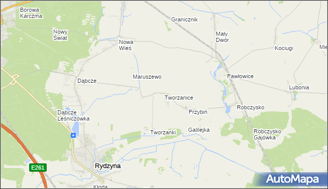 mapa Tworzanice, Tworzanice na mapie Targeo