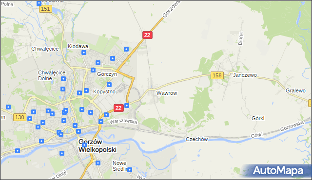 mapa Wawrów, Wawrów na mapie Targeo