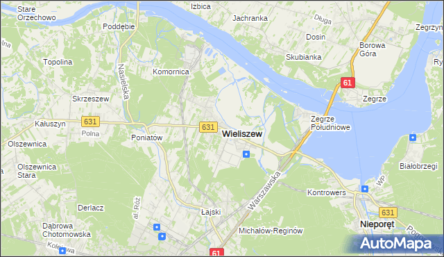 mapa Wieliszew, Wieliszew na mapie Targeo