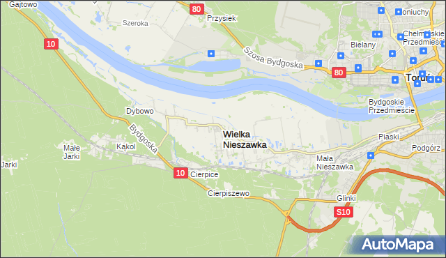 mapa Wielka Nieszawka, Wielka Nieszawka na mapie Targeo