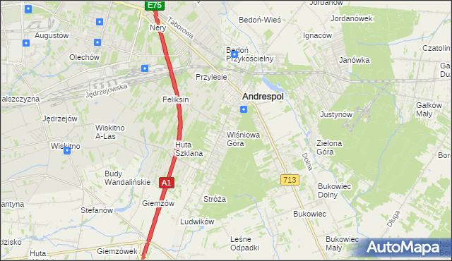 mapa Wiśniowa Góra, Wiśniowa Góra na mapie Targeo