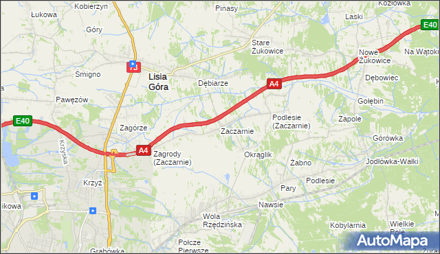 mapa Zaczarnie, Zaczarnie na mapie Targeo