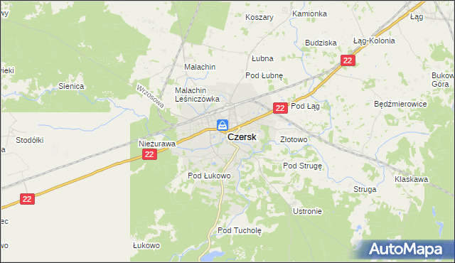 mapa Czersk powiat chojnicki, Czersk powiat chojnicki na mapie Targeo