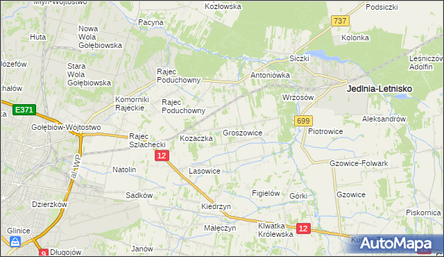 mapa Groszowice, Groszowice na mapie Targeo