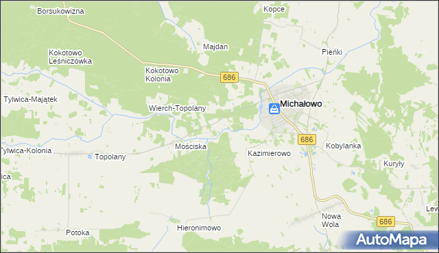 mapa Kamienny Bród, Kamienny Bród na mapie Targeo