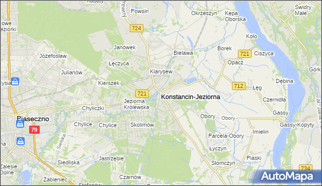 mapa Konstancin-Jeziorna, Konstancin-Jeziorna na mapie Targeo