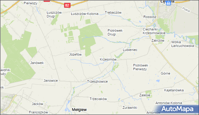 mapa Krzesimów, Krzesimów na mapie Targeo