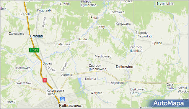 mapa Mechowiec, Mechowiec na mapie Targeo