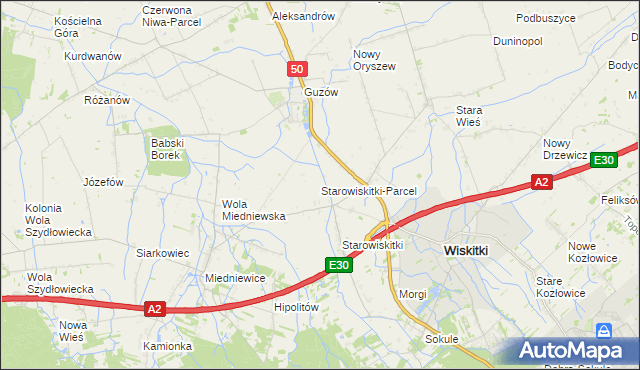 mapa Starowiskitki-Parcel, Starowiskitki-Parcel na mapie Targeo
