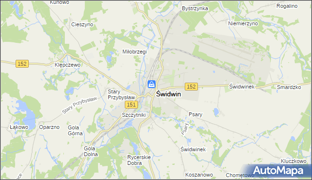 mapa Świdwin, Świdwin na mapie Targeo